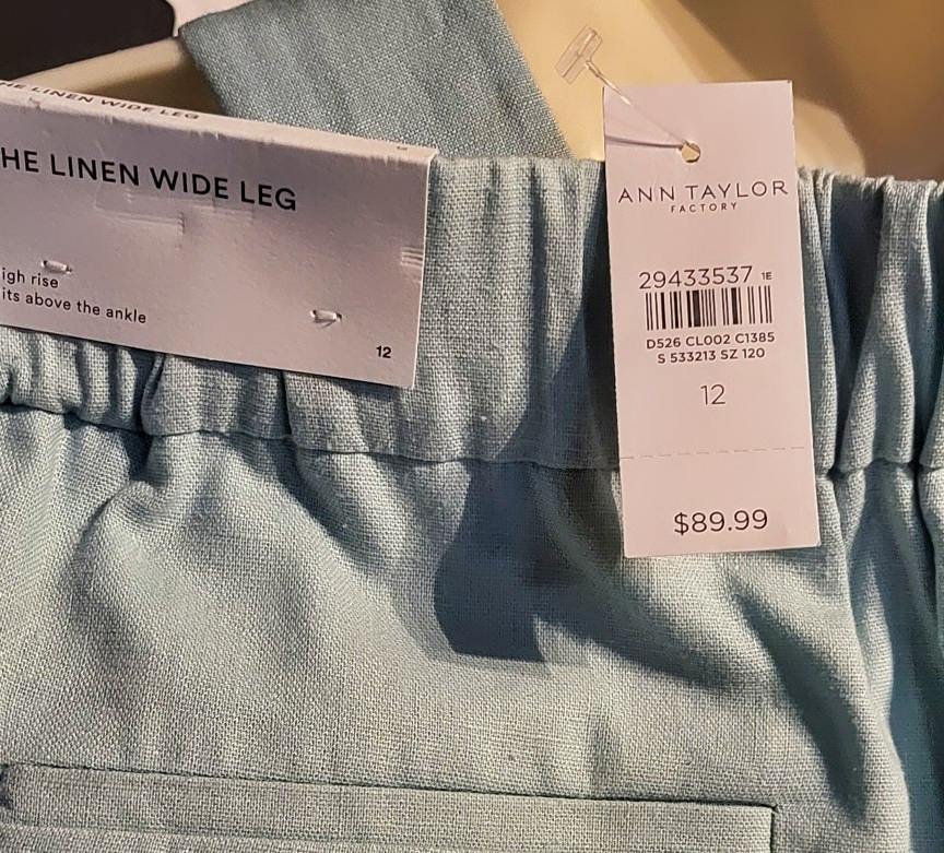 NWT Ann Taylor Wide Leg High Rise Pants/Size 12