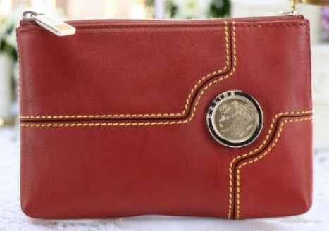 Céline Leather Pouch with 100 Peseta Accent