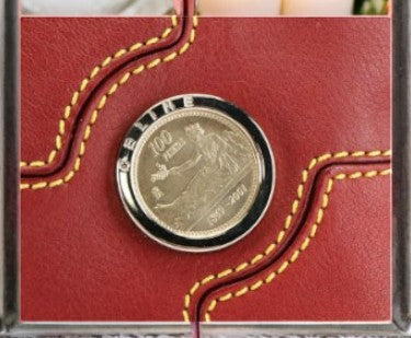 Céline Leather Pouch with 100 Peseta Accent