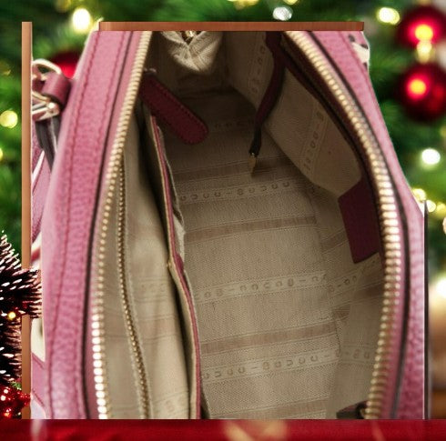Gucci Lady Dollar Dome Two-Way Handbag in Pink-Grained Leather
