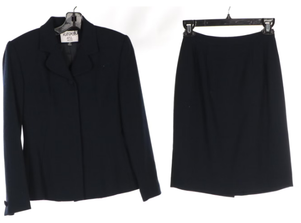 Vintage Kasper A.S.L. Petite Blue Skirt Suit