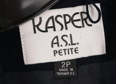 Vintage Kasper A.S.L. Petite Blue Skirt Suit