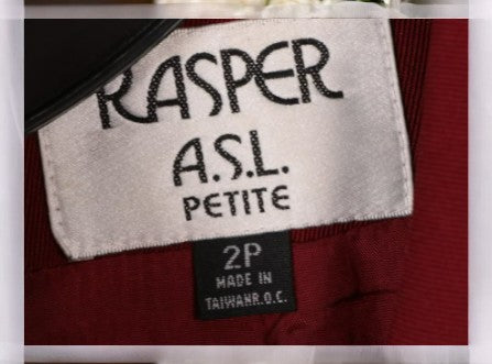 Kasper A.S.L. Petite Red Skirt Suit