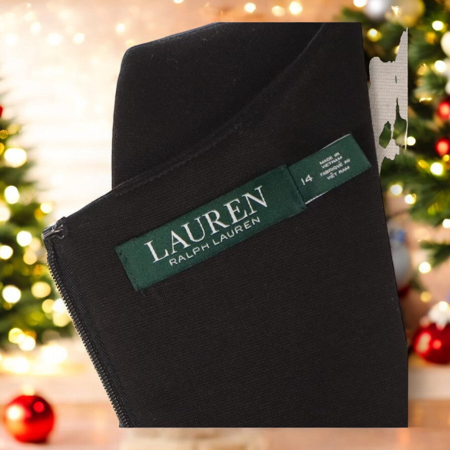 Lauren by Ralph Lauren Faux Leather Trim Sheath Dresses