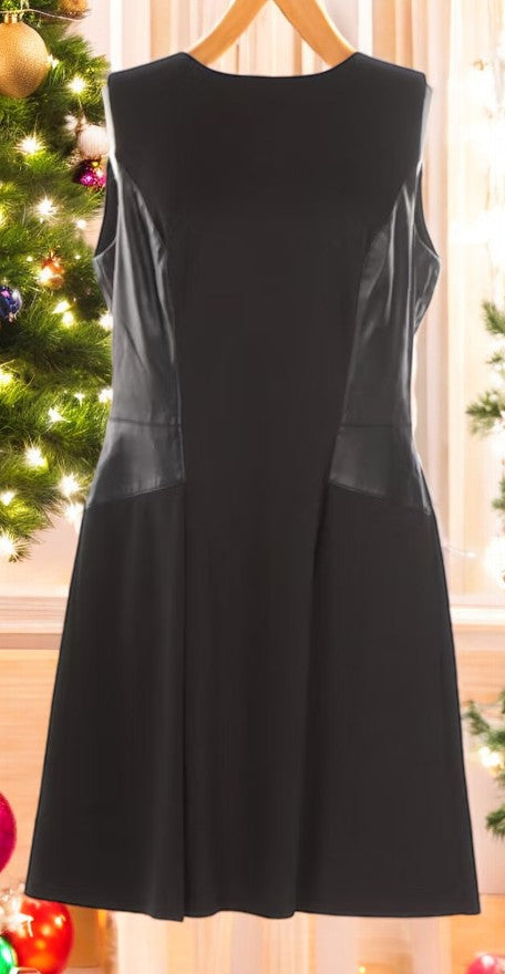 Lauren by Ralph Lauren Faux Leather Trim Sheath Dresses