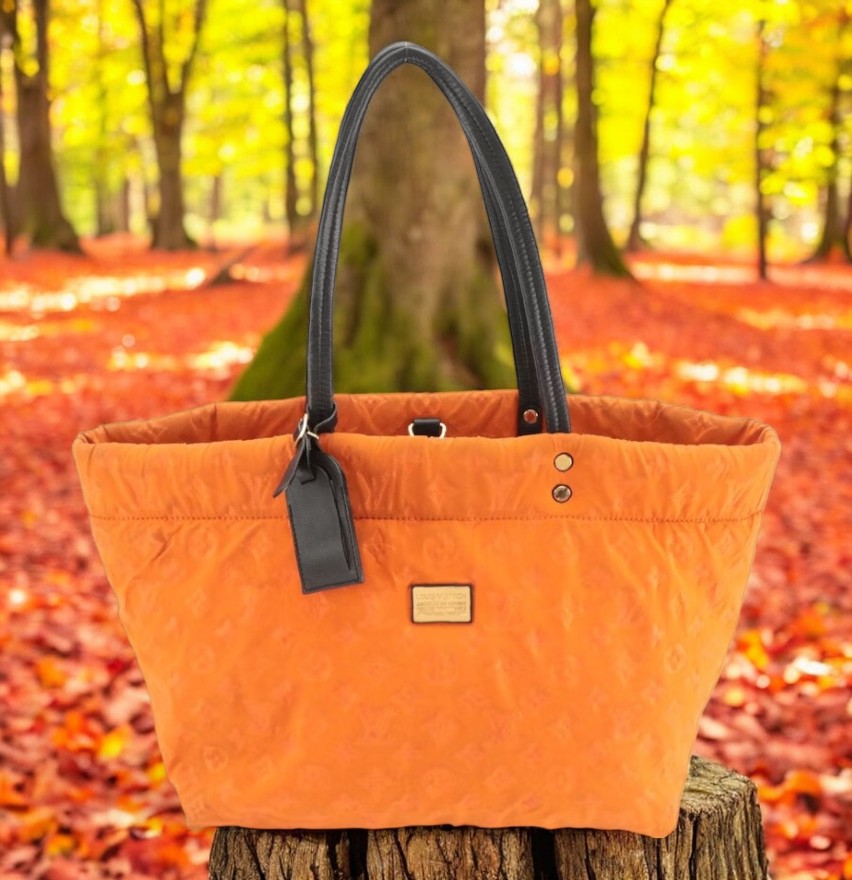Louis Vuitton Neoprene Scuba shopping bag in orange monogram canvas and black leather