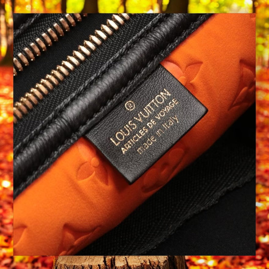 Louis Vuitton Neoprene Scuba shopping bag in orange monogram canvas and black leather