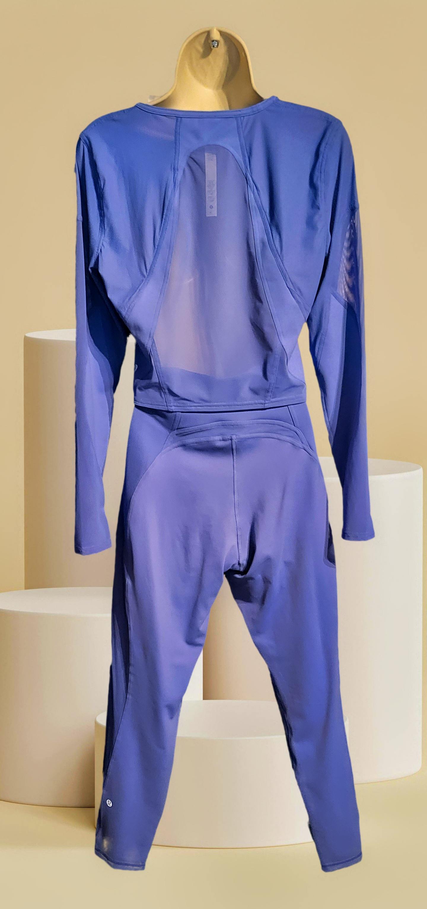 NWOT lululemon Lavender Mesh Panelled Training Long Sleeve Shirt w/Pants (SET)