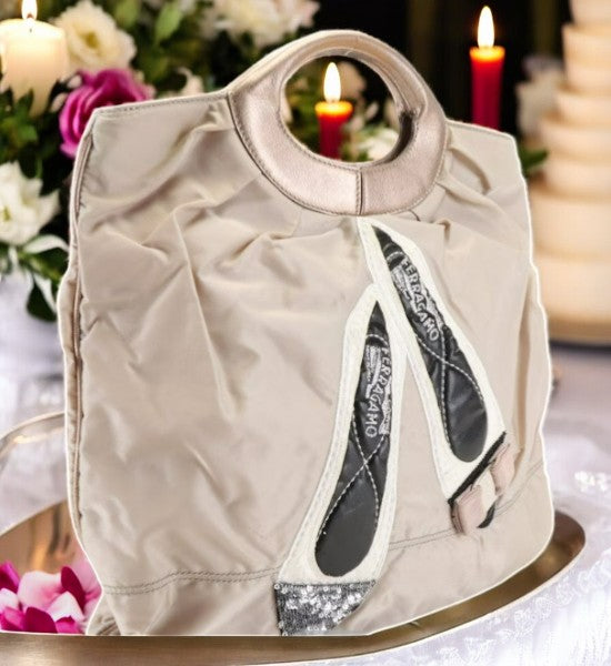 Salvatore Ferragamo Shoes Tote Nylon with Leather Medium