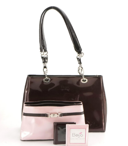 Beijo Shoulder Bag and Crossbody Bag in Patent Leather with Compact Card Holders
