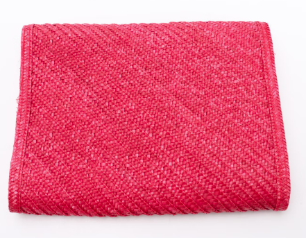 Saks Fifth Avenue Woven Blue/Red Straw Large Flap Clutches