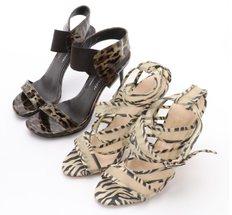 Donald J Pliner and Loeffler Randall Animal Print Ankle Strap Sandals
