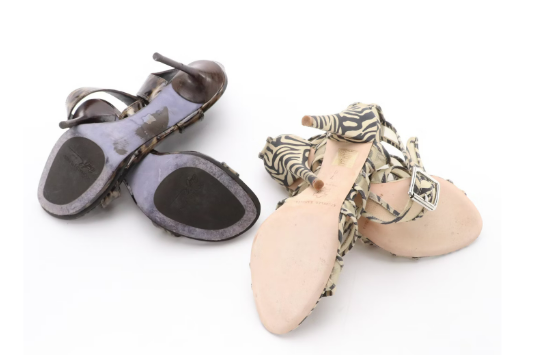 Donald J Pliner and Loeffler Randall Animal Print Ankle Strap Sandals