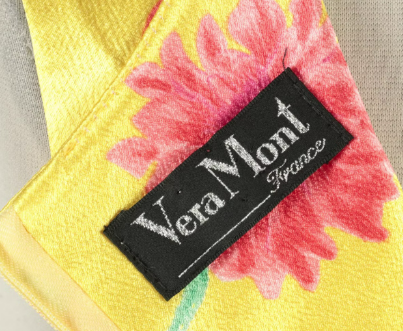 Vera Mont of France Floral Print Two-Piece Sleeveless Dress and Overlay Top Set