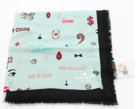 Kate Spade "Las Vegas" and "Embellished Lipstick" Fringe Scarves