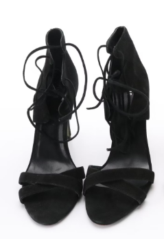 Plomo Ally Lace-Up Heels in Black and Tan Suede