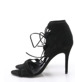 Plomo Ally Lace-Up Heels in Black and Tan Suede