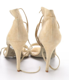 Plomo Ally Lace-Up Heels in Black and Tan Suede