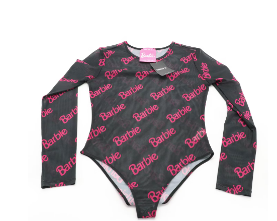 Unique Hand- Made Vintage Barbie Doll Tote & NWT Forever 21 Barbie Printed Mesh Bodysuit