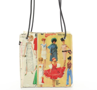 Unique Hand- Made Vintage Barbie Doll Tote & NWT Forever 21 Barbie Printed Mesh Bodysuit