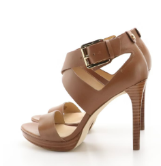 Michael Kors Leopard Print Calf Hair Peep-Toe Pumps & Brown Leather Heels
