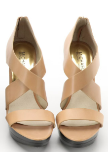 Michael Kors Beige Leather "Elena" Platform Heels, Guess Black Platform Wedges