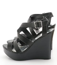 Michael Kors Beige Leather "Elena" Platform Heels, Guess Black Platform Wedges