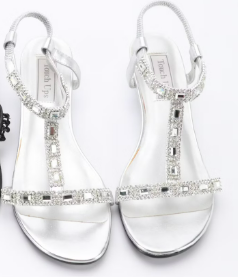 Touch Ups Embellished Silver Wedges with Box
