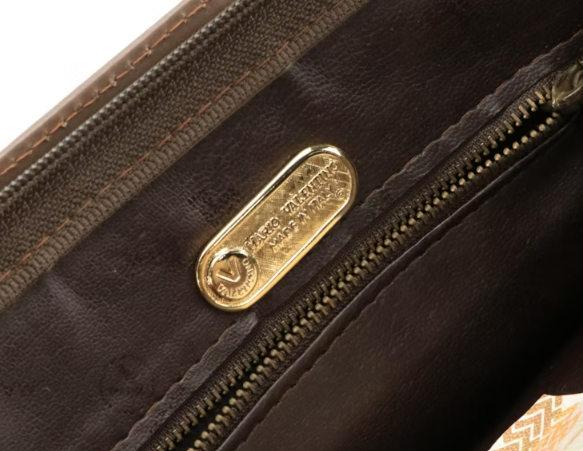 Mario Valentino Brown Leather Clutch Bag