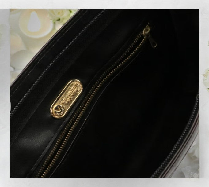 Mario Valentino Black Leather Clutch Bag