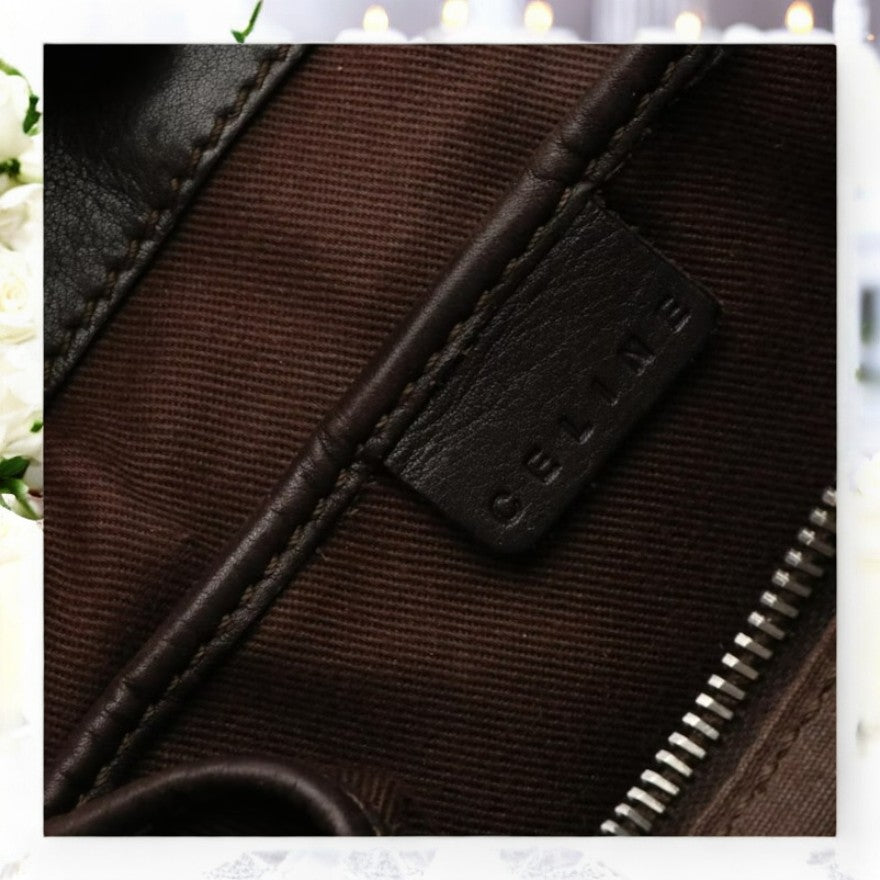 Celine East-West Boogie Tote in Chocolate Brown Leather