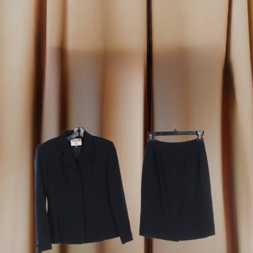 Vintage Kasper A.S.L. Petite Blue Skirt Suit