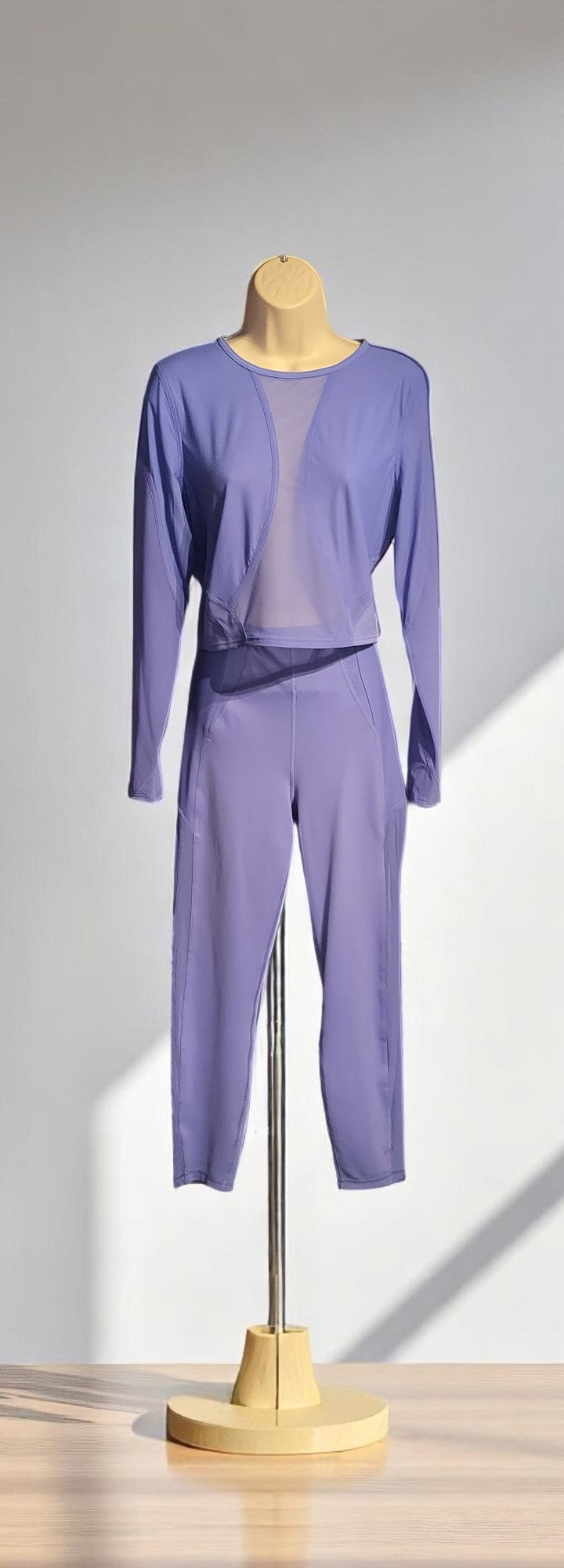 NWOT lululemon Lavender Mesh Panelled Training Long Sleeve Shirt w/Pants (SET)