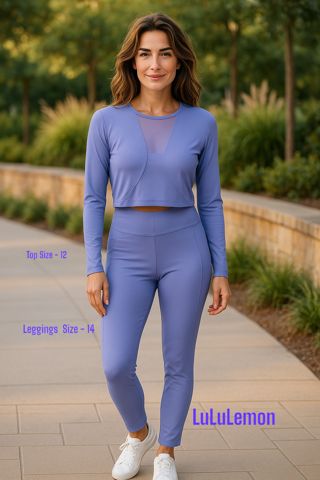 NWOT lululemon Lavender Mesh Panelled Training Long Sleeve Shirt w/Pants (SET)