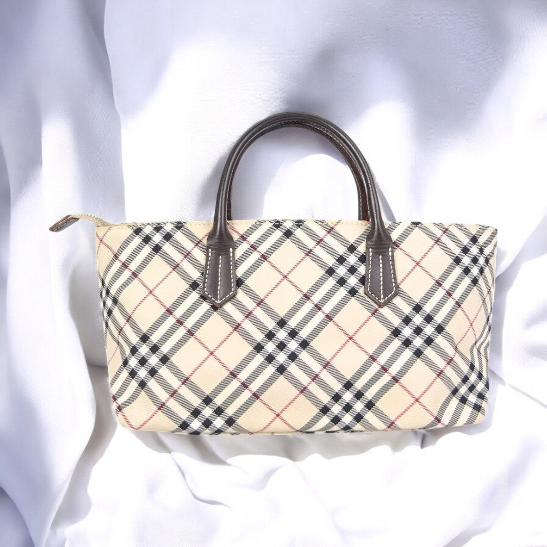 Burberry Beige Nova Check Canvas Handbag Mini Tote Bag