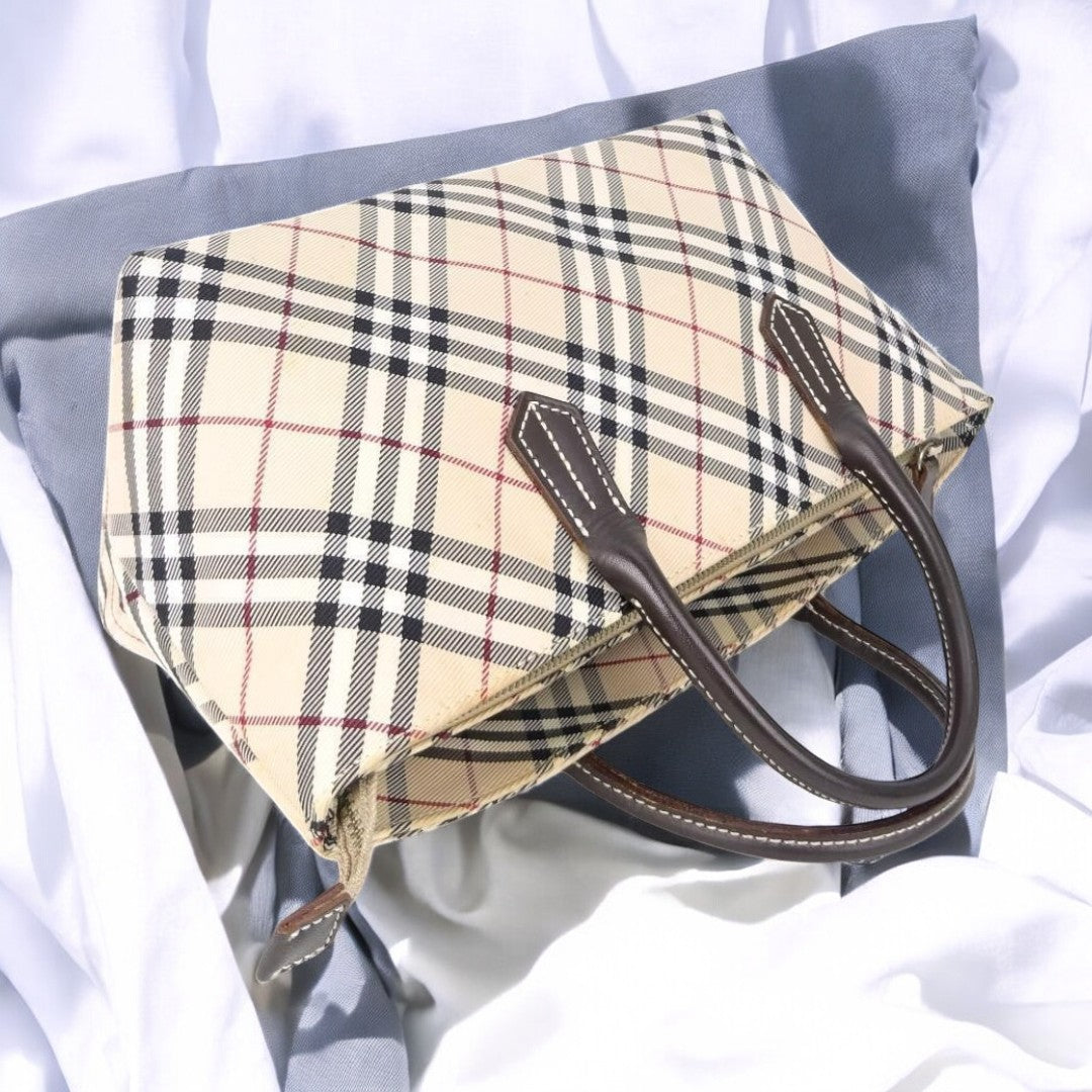 Burberry Beige Nova Check Canvas Handbag Mini Tote Bag