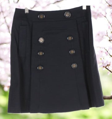 BCBG Maxazria Penny Cotton Navy Sailor Skirt Set