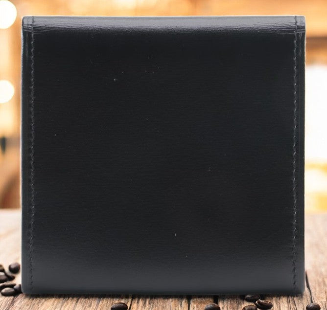 Cartier Black Leather Flap Coin Purse