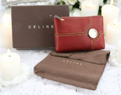 Céline Leather Pouch with 100 Peseta Accent