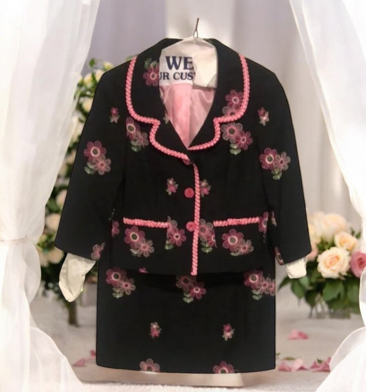 Cynthia Steffe Floral Embroidered Jacket & Skirt Set