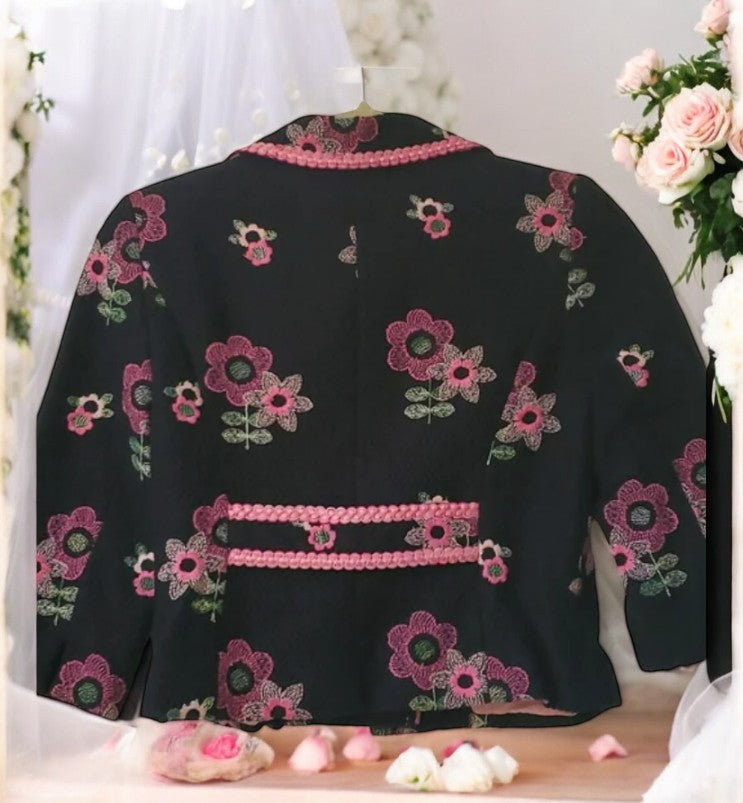 Cynthia Steffe Floral Embroidered Jacket & Skirt Set