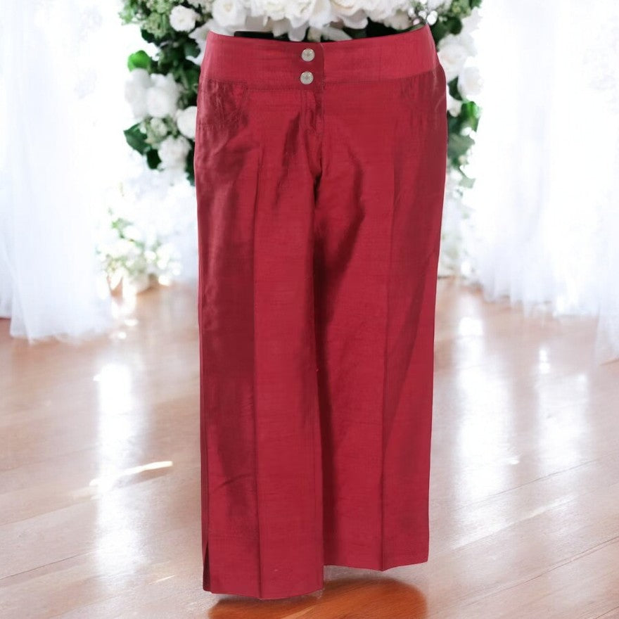 Dolce & Gabbana Silk Cropped Pants with DG Logo