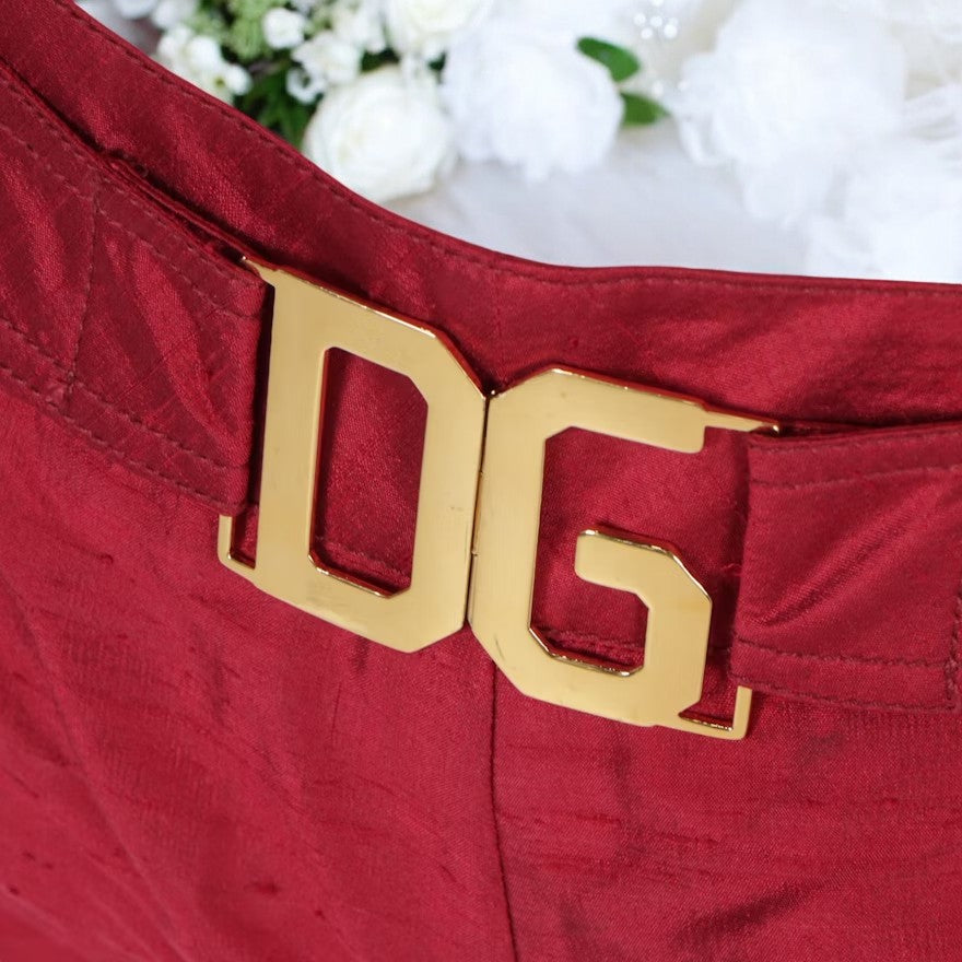 Dolce & Gabbana Silk Cropped Pants with DG Logo