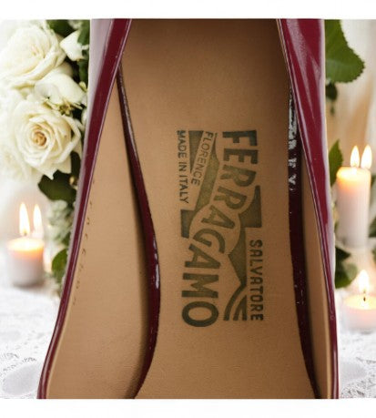 Salvatore Ferragamo Vara Bow Pumps in Burgundy Patent Leather