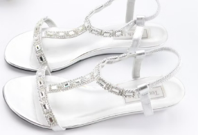 Touch Ups Embellished Silver Wedges with Box
