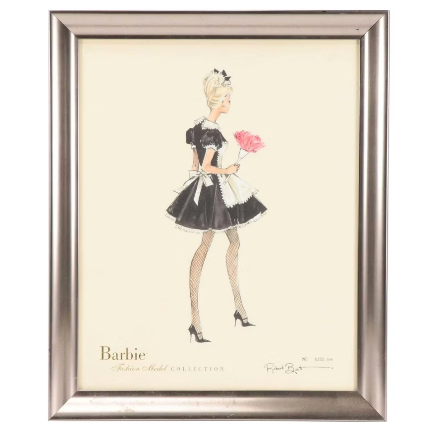 "Barbie Limited French Maid Fashion Model Collection" Offset Lithograph” After Robert Best, 2007