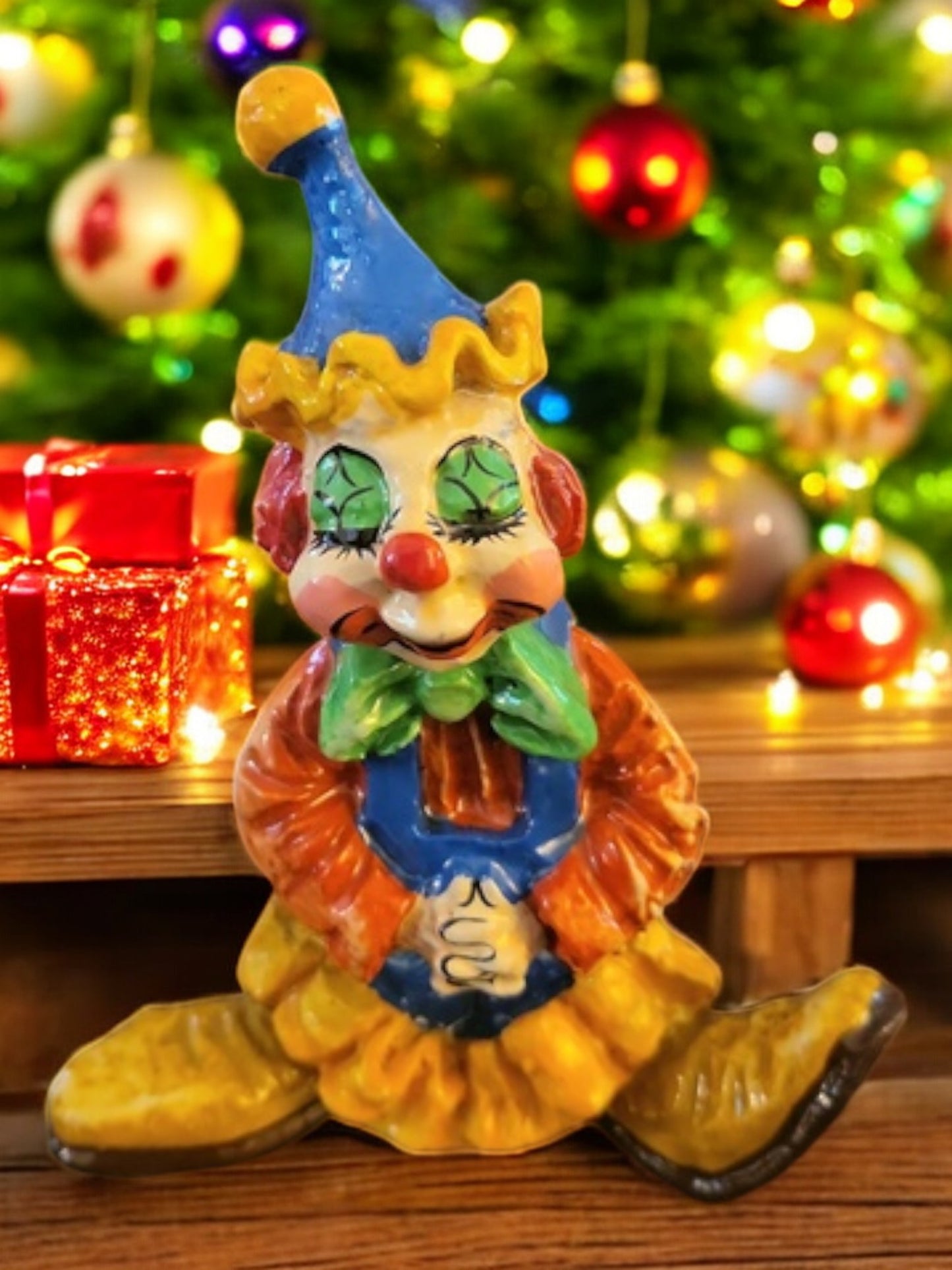 One Colorful Clown Figurines Handmade Originals