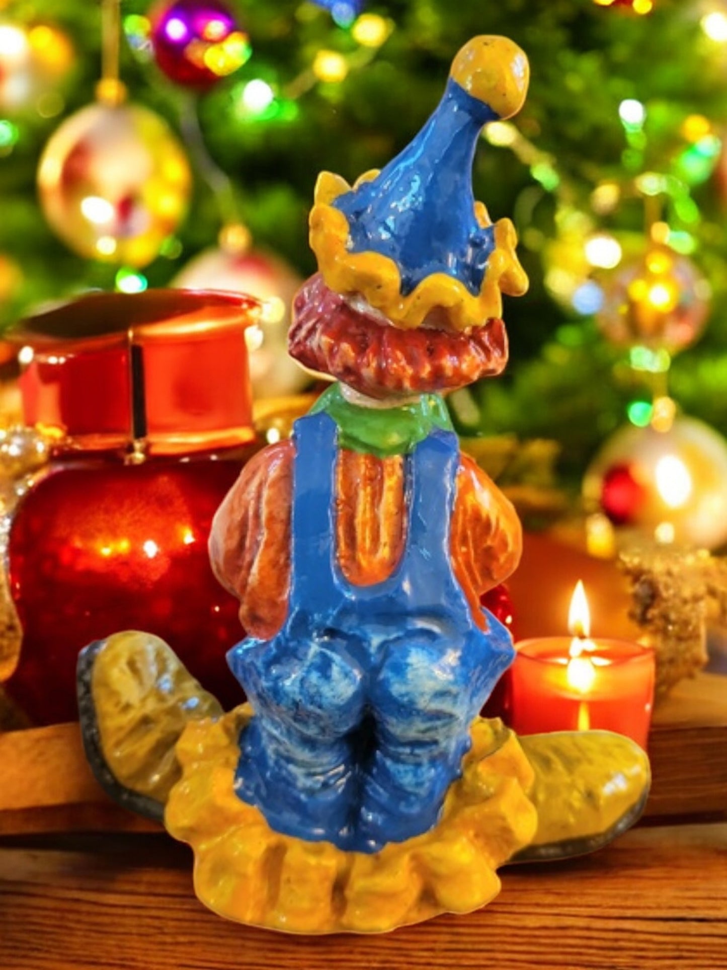 One Colorful Clown Figurines Handmade Originals