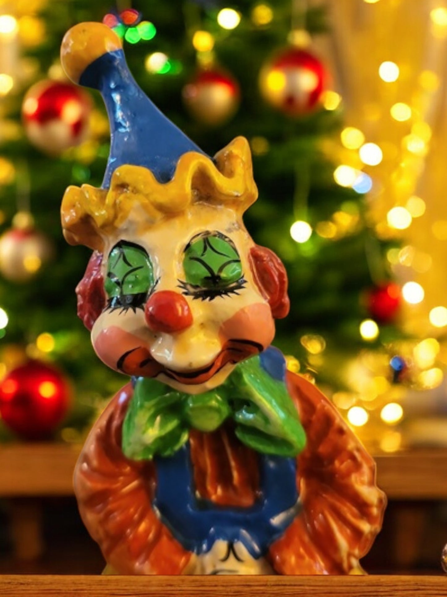 One Colorful Clown Figurines Handmade Originals