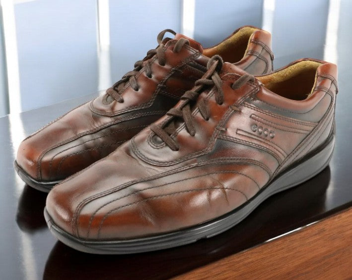 Ecco Oxford Brown Leather Lace-Up Shoes